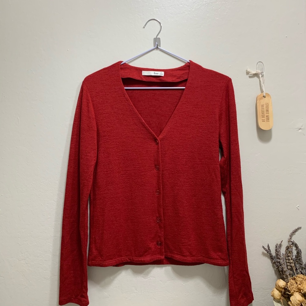 aritzia/Wilfred red sweater